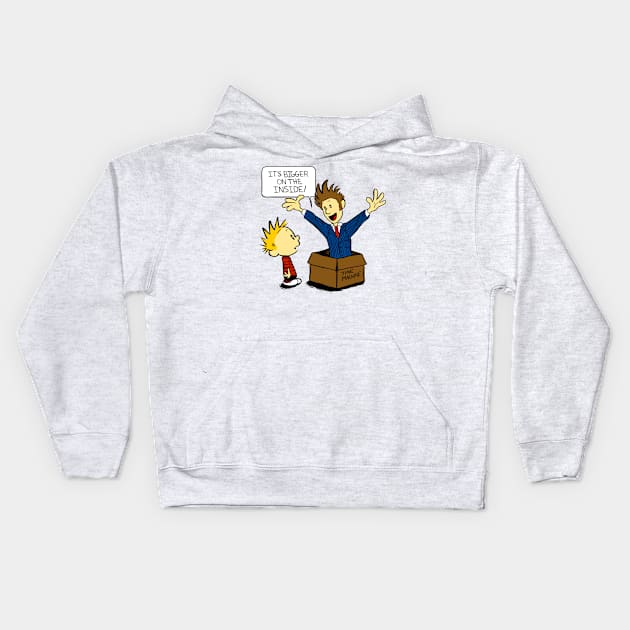 Calvin and the Doctor Kids Hoodie by sugarpoultry